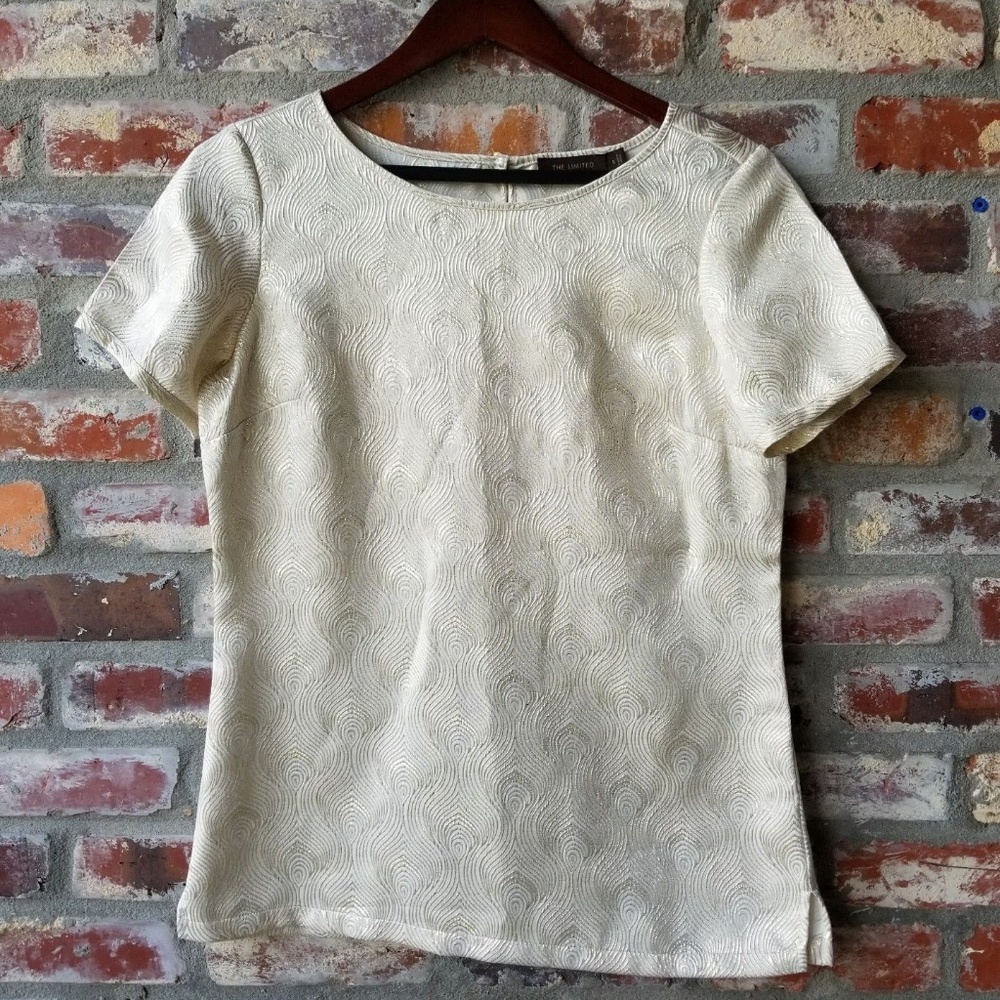 White Gold print Sleeveless Blouse Shirt career